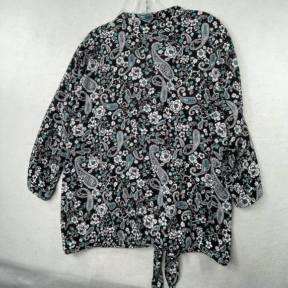 Talbots Womens Plus Size 2X Printed Lightweight‎ Polyester 3/4 Sleeve Blouse Top - Picture 10 of 15